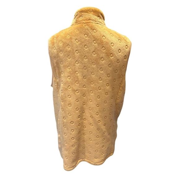 Kim Rogers Women's Large Gold Polka Dot Velour Zip Front Vest - Picture 4 of 7